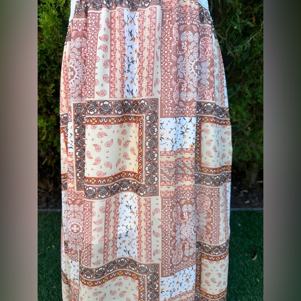J for Justify Women’s Wired Lace Top Bohemian Maxi Dress size Large - Picture 2 of 4
